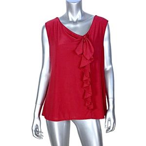 Red Ruffled Front Tank Sz Extra Large XL